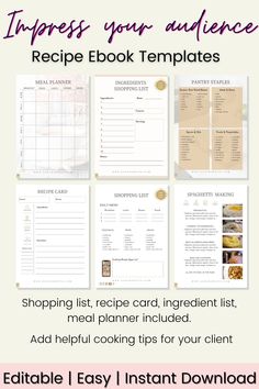 Recipe ebook, Cookbook template, recipe ebook idea, recipe template idea, cookbook template idea, Canva editable template, editable ebook Dried Beans