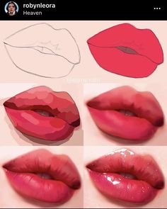 different types of lipstick are shown in this image, including the lips and mouth shapes