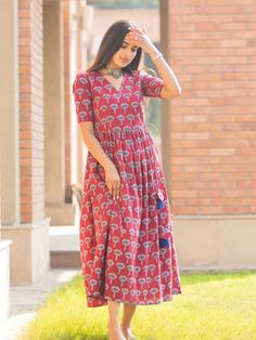 Long Skirt Top Designs, Lotus Dress, Nykaa Fashion, Indian Designers, Simple Frock Design, Red Lotus