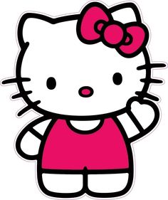 an image of hello kitty in pink shirt