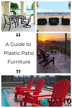 Ready to give your patio a fresh new look? Discover our Guide to Plastic Patio Furniture and elevate your outdoor space to the next level!  Get the best plastic outdoor furniture shopping tips at PatioProductions.com Pvc Patio Furniture, Plastic Patio Furniture, Plastic Outdoor Furniture, Cheap Patio Furniture, Furniture Shopping, Plastic Furniture