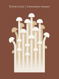 a poster with mushrooms on it that says enokitake / flamming velties