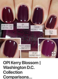 Opi Deep Purple, Dark Plum Nails With Design, Grape Color Nails, Barb Nails, Opi Gel Nail Colors, Short Fall Nail Designs, Short Fall Nail, Opi Nail Polish Colors, Plum Nails