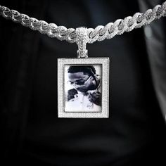 Gold Presidents Picture Necklace White Gold / 18" Rope Chain Custom Photo Pendant Necklace Men's Necklaces