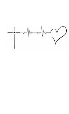 a drawing of a heart with a cross on it