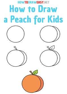 how to draw a peach for kids