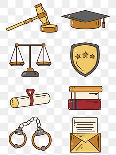 an image of law related objects on a transparent background