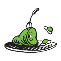 an illustration of a green object on a plate