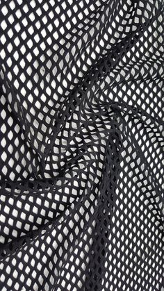 "Fishnet fabric, stretch 4 way. Poly spandex fabric sold by yard Content: 75% Polyester, 17% Nylon, 8% Spandex Width: 58\" wide Weight: 10 oz Minimum Order: 1 yard 4-way stretch Fishnet stretch mesh is a stretchy fabric with large holes. With its unique blend and net like design, it is a spectacular fabric with lots of stretch and elasticity. Each hole is approximately 1 cm wide, and evenly placed between each other all throughout the fabric. This fabric features a 4 way stretch, making this a v Dior Moodboard, Language Of Fans, Badminton Outfit, Ader Error, Essence Collection, Black Fishnets, Mesh Netting, Net Fabric, 4 Way Stretch Fabric