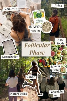 Follicular Phase Vision Board, Collage, Wallpaper Insta: @caleeshea Vision Board Collage Wallpaper, Cycle Synching, Period Tracking, Period Cycle, Board Collage, Seed Cycling