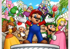 an image of mario and friends in the nintendo game