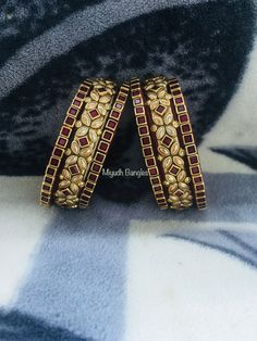 Silk Thread Kundan Bangles, Homemade Bangles, Silk Thread Bangles Design Kundan, Enchant Jewelry, Kundan Bangles Design, Aari Bangles, Silk Thread Earrings Designs