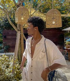 Afronation Outfits Men, Earthy Man Aesthetic, Black Men Old Money Aesthetic, Earthy Black Men, Vacation Outfits Men, Men's Street Style, Black Men Fashion Casual, Earthy Outfits, Black Men Hairstyles