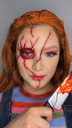 Bride Of Chucky Halloween, Chucky Makeup, Bride Of Chucky Costume, Holloween Makeup, Cute Halloween Makeup, Halloween Makeup Pretty