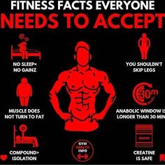 a poster with the words,'fitness fact everyone needs to accept'and an image of