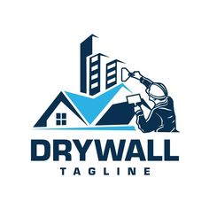 the logo for drywall tagline, which is designed to look like an industrial building