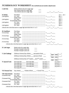 the numerology worksheet is filled with numbers and symbols