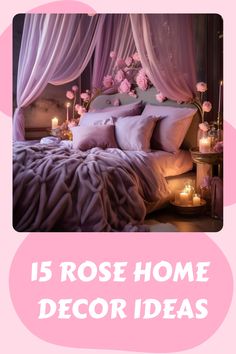 15 Rose Home Decor Ideas Purple Bedroom Furniture, Dreamy Bedrooms Romantic Cozy, Lavender Bedroom Ideas For Teens, Crystal Bedroom Aesthetic, Venus Bedroom, Lavender Room Ideas Bedrooms, Spiritual Bedroom Aesthetic, Dreamy Bedrooms Romantic, Lavender Bedrooms