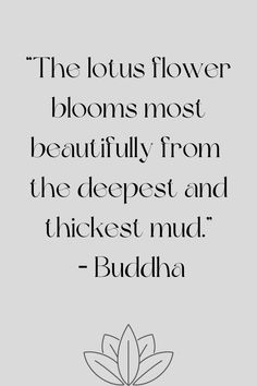 the lotus flower blooms most beautifully from the deepest and thickest mud - buddha quote