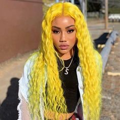 Supa Peach, Colored Wigs For Black Women, Yellow Blonde Hair, Skyrim Cosplay, Yellow Hair Color, Colorful Wig, Yellow Blonde, Ombre Wig, Human Hair Wigs Blonde