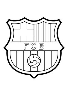 a black and white image of a soccer badge with the word f c b on it