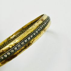 18K Vintage Gold Bangle Bracelet with Diamond (includes appraisal, Value: $6,000) Designer = Jewelry Material = 18K Gold Gemstone = Diamond Condition = Excellent Class = Premier Location: Wilmette Item Number: 11405-1262 Item ID: 283187 Category: Bracelet Luxury Cuff Bracelet With 17 Jewels For Anniversary, Elegant Gold Cuff Bracelet With Pave Setting, Luxury Cuff Bracelet Bangle For Anniversary, Luxury Cuff Bangle Bracelet For Anniversary, Formal Cuff Bracelet With Pave Setting, Luxury Bangle Cuff Bracelet For Anniversary, Luxury Hand Set Round Bangle, Formal Gold Bangle With Single Cut Diamonds, Designer Yellow Gold Diamond Bracelet