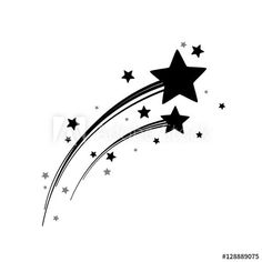 black and white stars falling from the sky