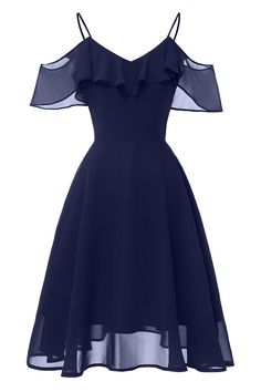 Dark Navy Off-the-shoulder A-line Spaghetti Strap Prom Dress Strap Prom Dress, Spaghetti Strap Prom Dress, Custom Prom Dress, Prom Dresses For Sale, Lace Straps, فستان سهرة, Short Bridesmaid Dresses, Vintage Short