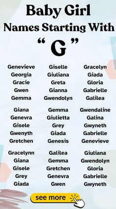 baby girl names starting with g