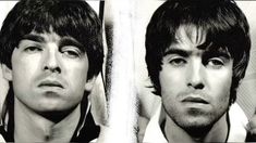 two pictures of the same man with different facial expressions and haircuts, one in black and white