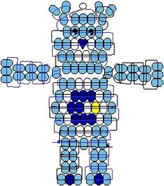 an image of a teddy bear made out of circles and dots on the bottom half of it