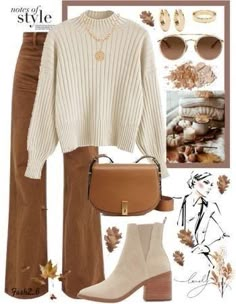 Look Boho Chic, Mode Casual, Stylish Work Outfits, Brown Pants, Looks Chic, Autumn Outfit