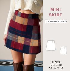 the mini skirt sewing pattern is easy to sew and can be used as a skirt