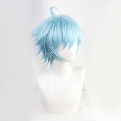 Chongyun Genshin Impact Light Blue Short Cosplay Wig Chongyun Cosplay, Genshin Impact Chongyun, Black Cosplay Wig, Chibi Usa, Oc Reference, Moon Cosplay, Genshin Impact Cosplay, Double Ponytail, Purple Wig