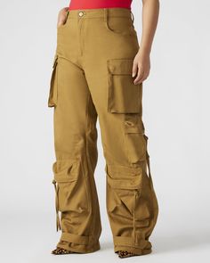 Expertly designed for a structured and voluminous fit, the DUO pant is crafted from midweight cotton twill fabric. With adjustable ankle straps, these wide leg cargo pants offer a versatile silhouette that can be easily customized to your preference. Mid rise cargo pants Zipper fly with shank button closure Two side pockets, two back patch pockets, and five cargo pockets down the legs Bottom 3 cargo pockets feature extended zipper pulls Snap strap at hem to cinch ankles Inseam: 31" 100% cotton H Wide Leg Cargo Pants, Football Game Outfit, Shank Button, Twill Pants, Gaming Clothes, Cargo Pant, Spring Tops, Spring Looks, Sweaters Knitwear