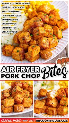 the recipe for air fryer pork chop bites