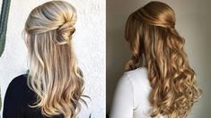 👇 Brunette Hairstyles, Highlights Curly, Bob Hairstyles For Thick, Half Up Half Down Hairstyles, Hairstyles Natural, Prom Hair Down, School Hairstyles, Wedding Hairstyles Half Up Half Down, Natural Hair Styles Easy