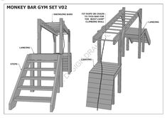 the monkey bar set v2 is shown with instructions to build it and how to use it