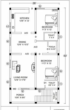 the floor plan for a small house with stairs and living room in one level, which is