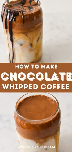 how to make chocolate whipped coffee in a jar