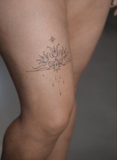 Tattoo ornament leg Minimalist Ornamental Tattoo, Open Circle Tattoo, Ornamental Tattoo Placement, Ornamental Tattoo Thigh, Ankle Tattoo Wrap Around, Moon Tattoo Leg, Sleek Tattoos, Mehendi Tattoo, Ornament Tattoo