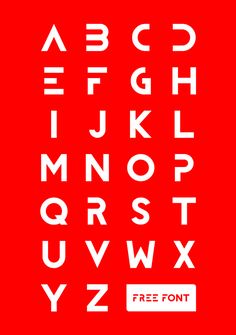 the font and numbers are all in white on a red background, with an extra size for each letter