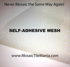 Our mesh comes in various sizes, so take your pick.  Volume discounts as well when you order 10 feet or more. Mosaic Art Supplies, Tile Artwork, Tiles Mosaic, Mosaic Stained, Mosaic Madness, Art Mosaic, Mosaic Supplies, Mosaic Projects, Mosaic Diy