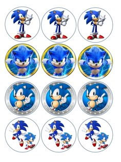 sonic the hedgehog edible cupcake toppers for birthdays or baby shower parties