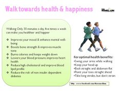 a poster with the words walk towards health and happiness