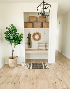 the entryway is clean and ready for us to use as a storage area in this home