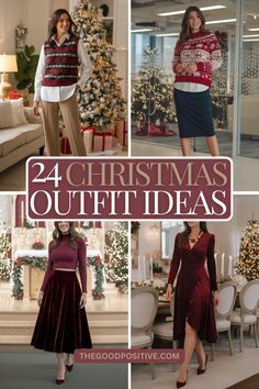 Christmas Candlelight Service Outfit, Elegant Christmas Outfits For Women, Home Christmas Party Outfit