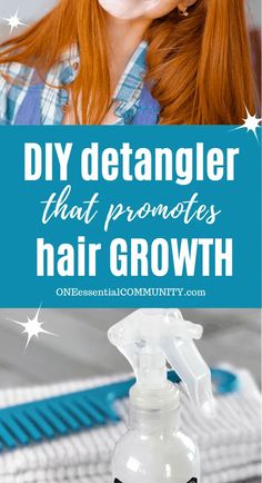 Tangles increase hair loss. This natural detangler smooths and conditions as it strengthens hair. The result? Less hair loss, more hair growth. Homemade Hair Detangler, Hair Growth Homemade, Diy Detangler, Diy Hair Detangler Spray, Hair Detangler Spray, Diy Hair Detangler, Essential Oils For Hair Growth, Essential Oil Diy, Hair Shedding Remedies