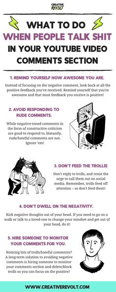 As a creative onlineyou NEED to know how to deal with haterstrollsand criticismRead this post to learn exactly what to do Youtube Views Hacks, Vlogging Ideas, Youtube Channel Tips, Youtube Planning, Yt Studio, Youtube Guide, Youtube Traffic