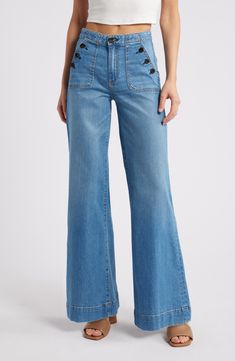 ASKK NY Brick House Wide Leg Sailor Jeans | Nordstrom Sailor Jeans, Sailor Jean, Office Casual Outfit, Work Wardrobe, Brick House, Office Casual, Office Outfits, Autumn Fashion Women, Denim Fashion